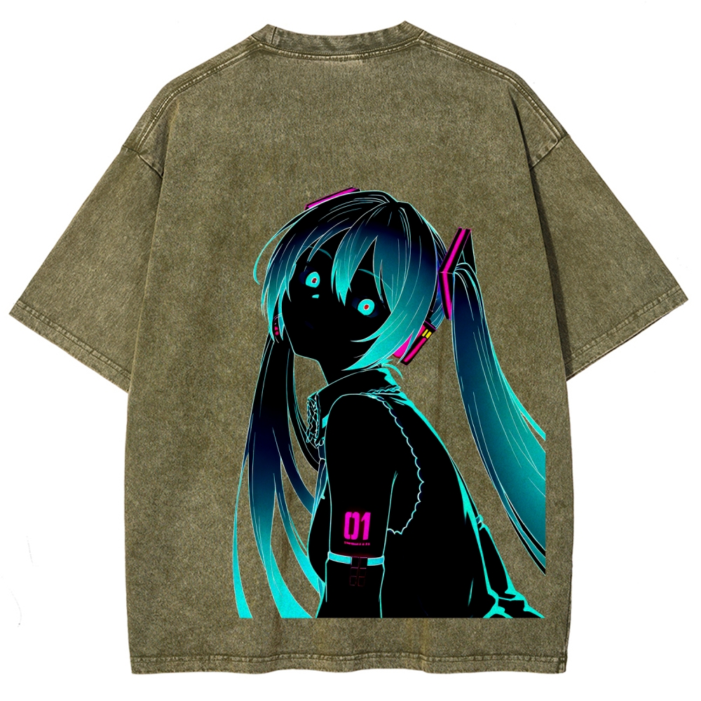 Hatsune Miku Unisex Fit Washed T-Shirt 2512006195