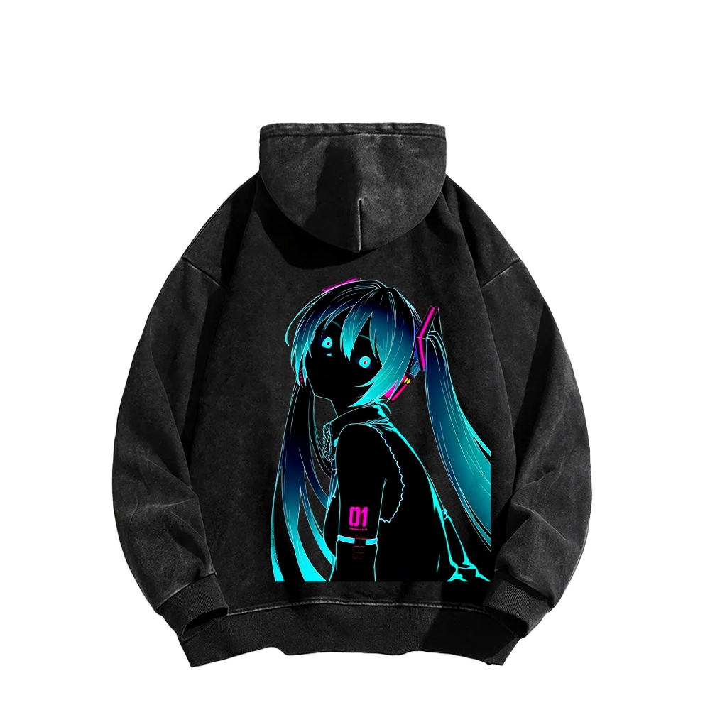 Hatsune Miku Unisex Washed Hoodie 2512006313