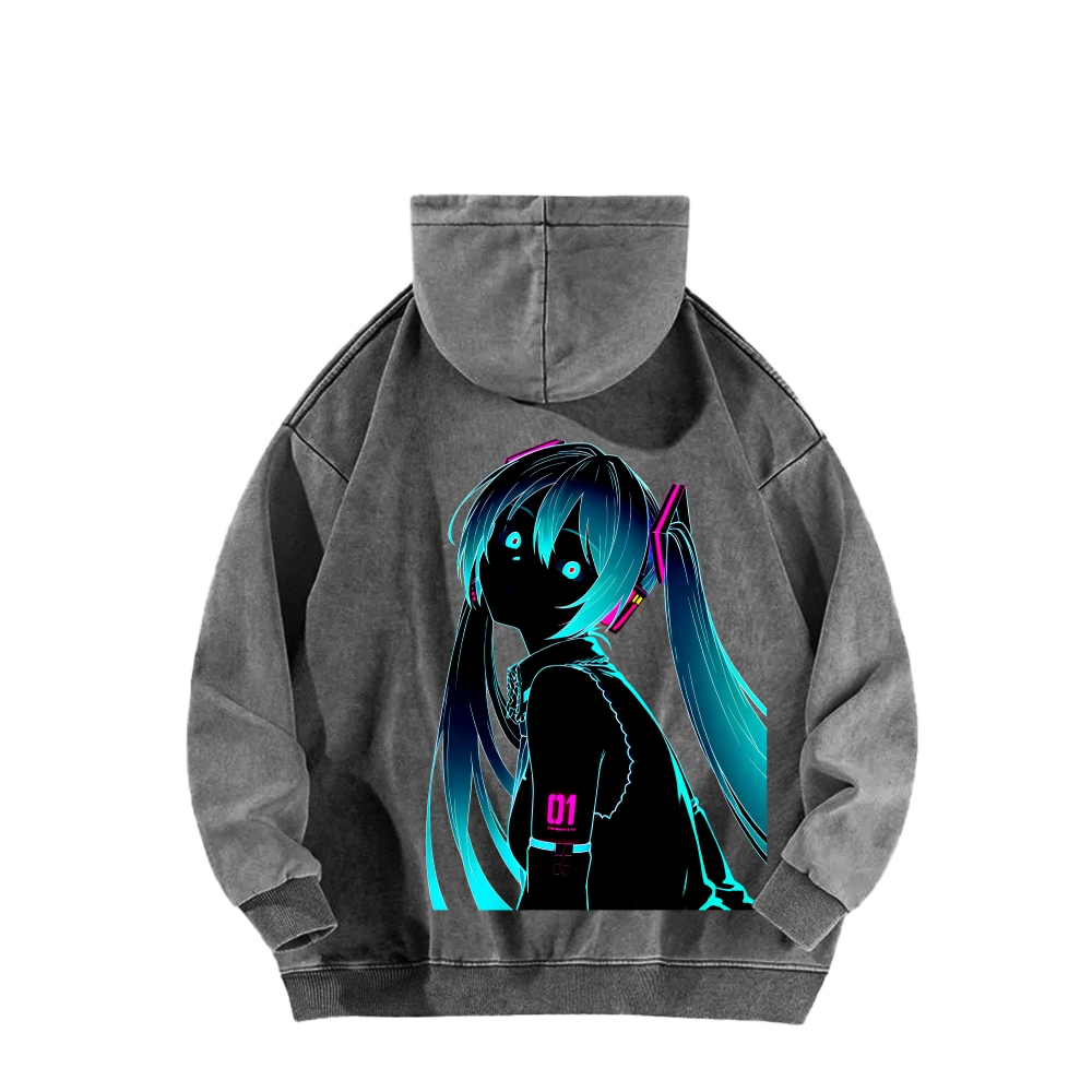 Hatsune Miku Unisex Washed Hoodie 2512006313