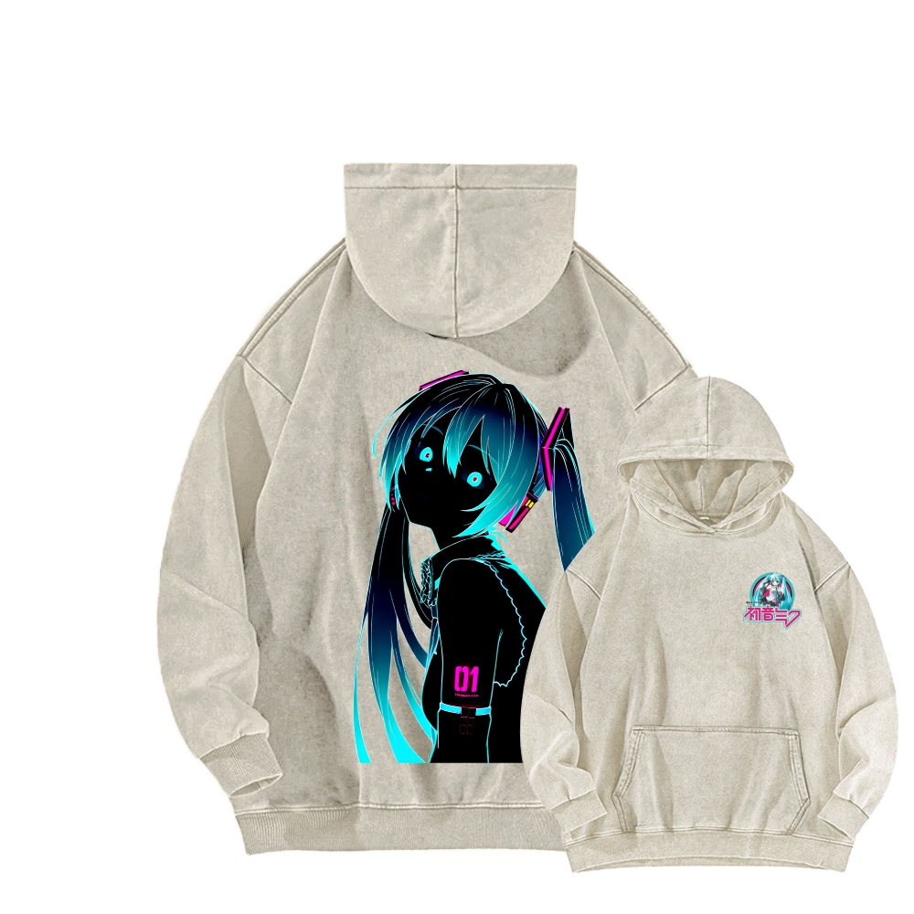 Hatsune Miku Unisex Washed Hoodie 2512006313