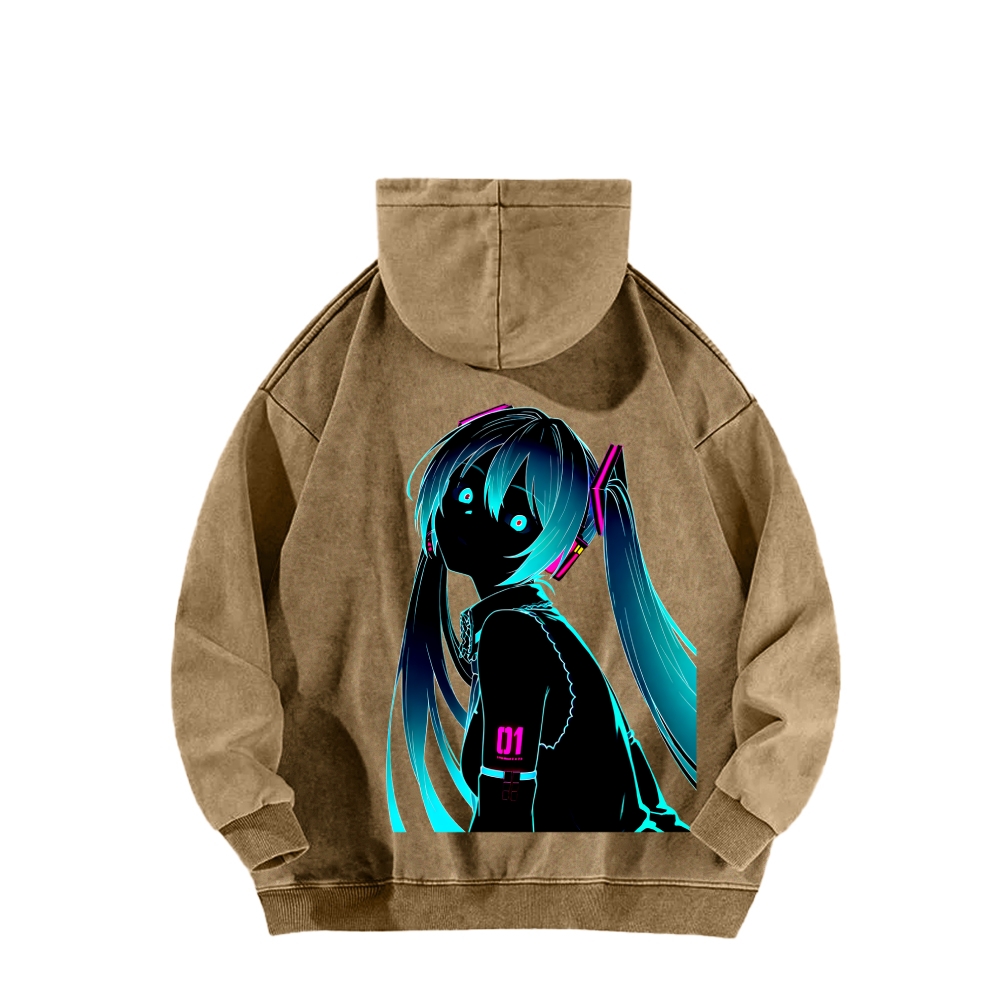 Hatsune Miku Unisex Washed Hoodie 2512006313