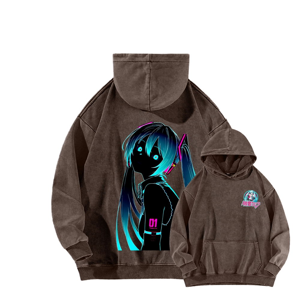 Hatsune Miku Unisex Washed Hoodie 2512006313