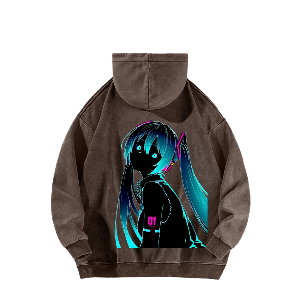Hatsune Miku Unisex Washed Hoodie 2512006313