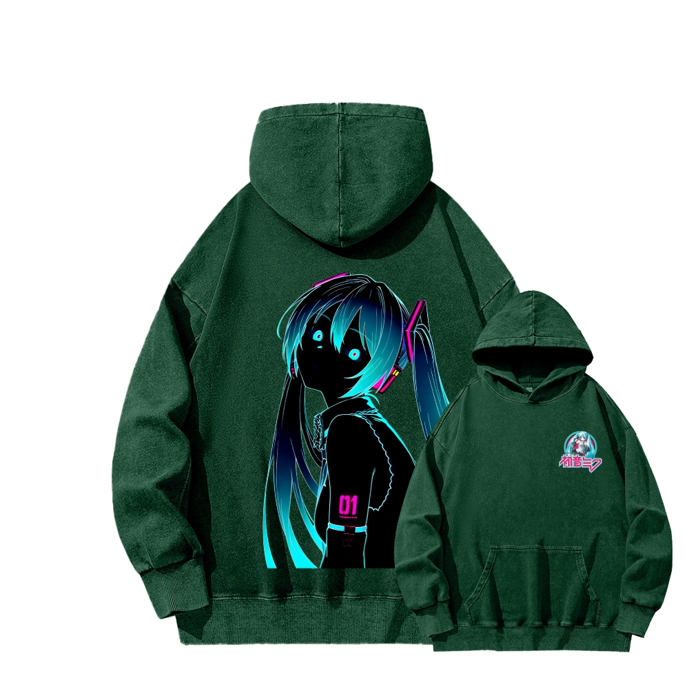 Hatsune Miku Unisex Washed Hoodie 2512006313