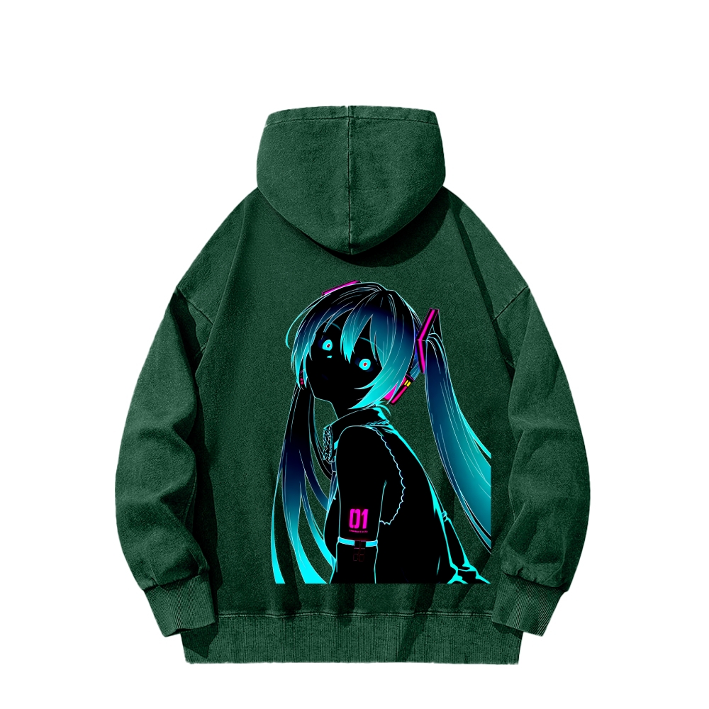 Hatsune Miku Unisex Washed Hoodie 2512006313