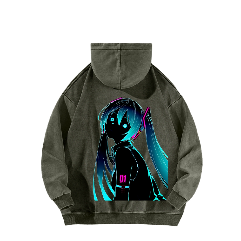 Hatsune Miku Unisex Washed Hoodie 2512006313