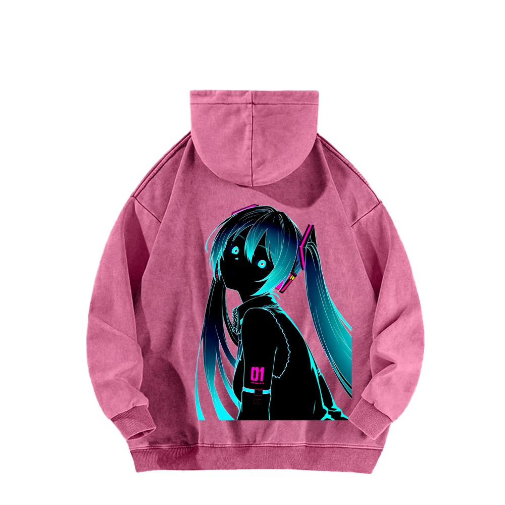 Hatsune Miku Unisex Washed Hoodie 2512006313