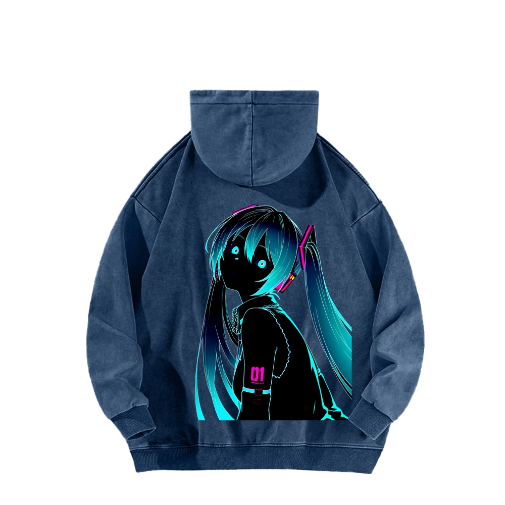 Hatsune Miku Unisex Washed Hoodie 2512006313
