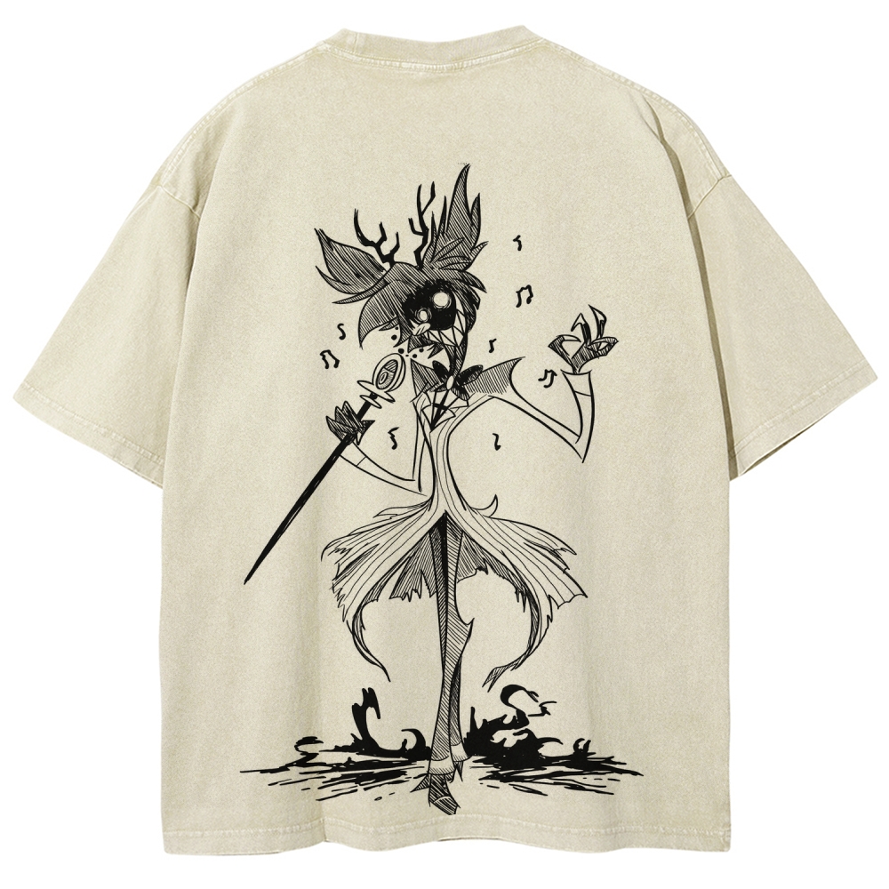 Hazbin Hotel Unisex Fit Washed T-Shirt 2512007961