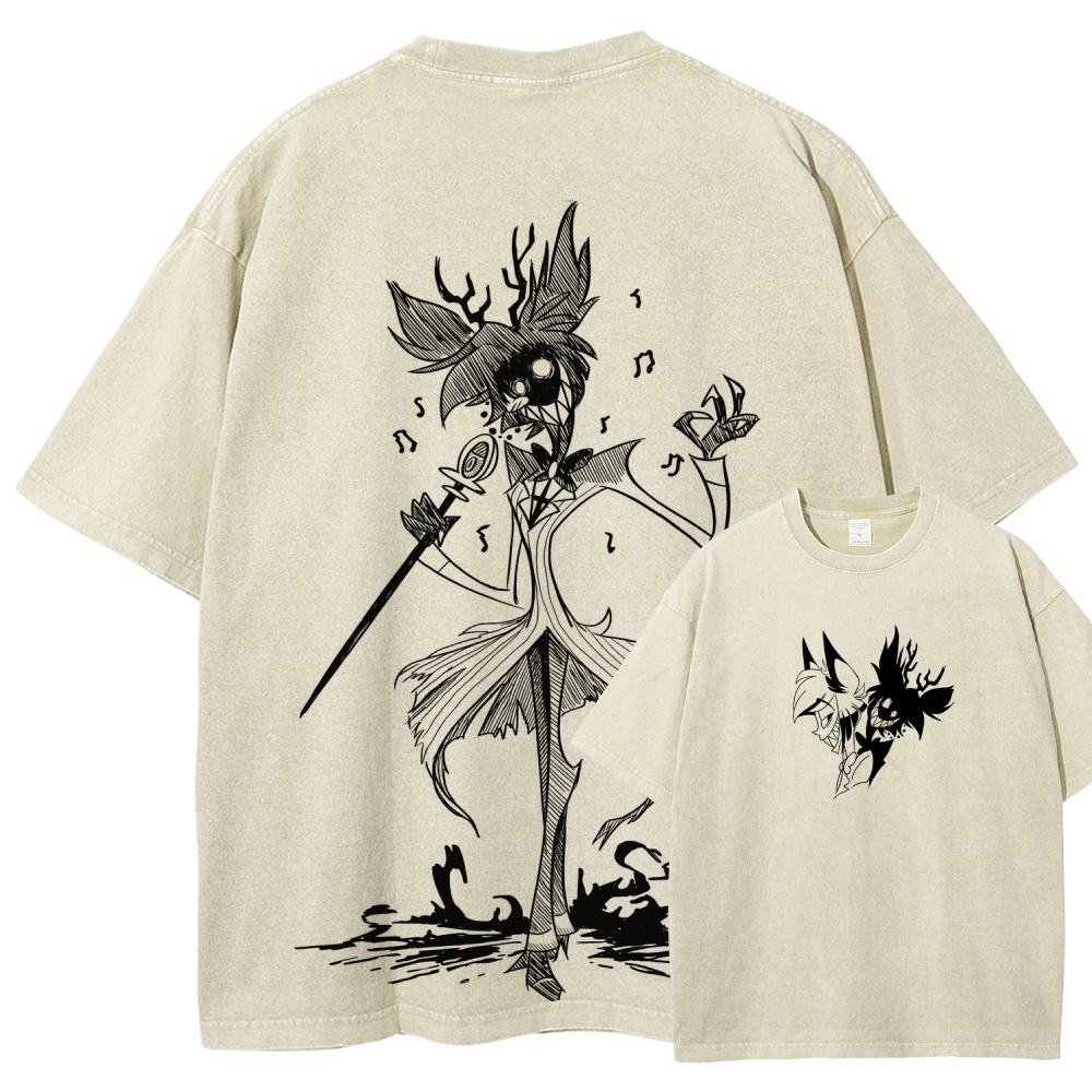 Hazbin Hotel Unisex Fit Washed T-Shirt 2512007961