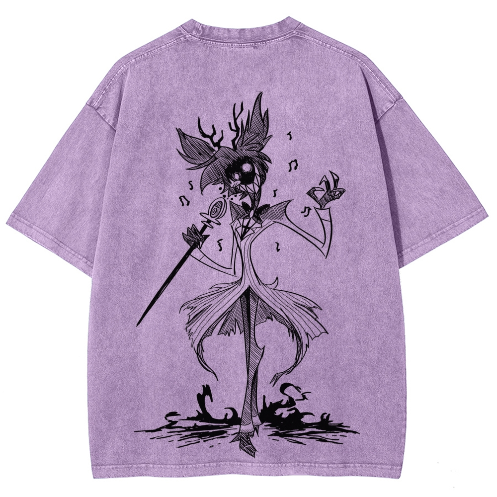Hazbin Hotel Unisex Fit Washed T-Shirt 2512007961