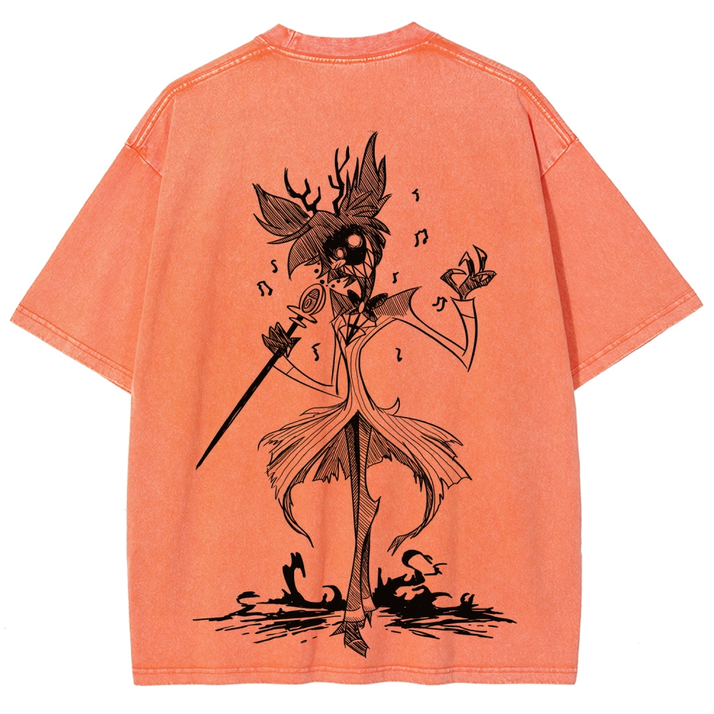 Hazbin Hotel Unisex Fit Washed T-Shirt 2512007961