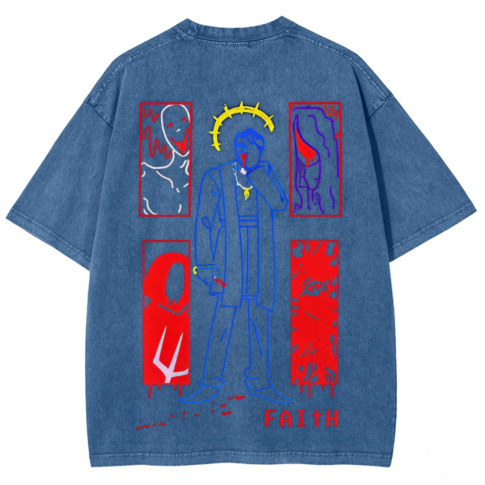 Faith Unisex Fit Washed T-Shirt 2512017791