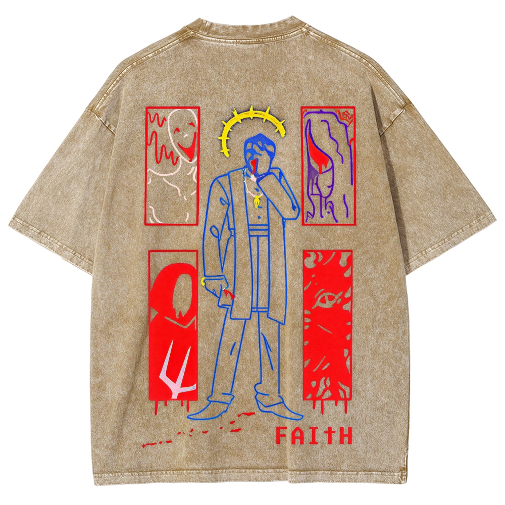 Faith Unisex Fit Washed T-Shirt 2512017791