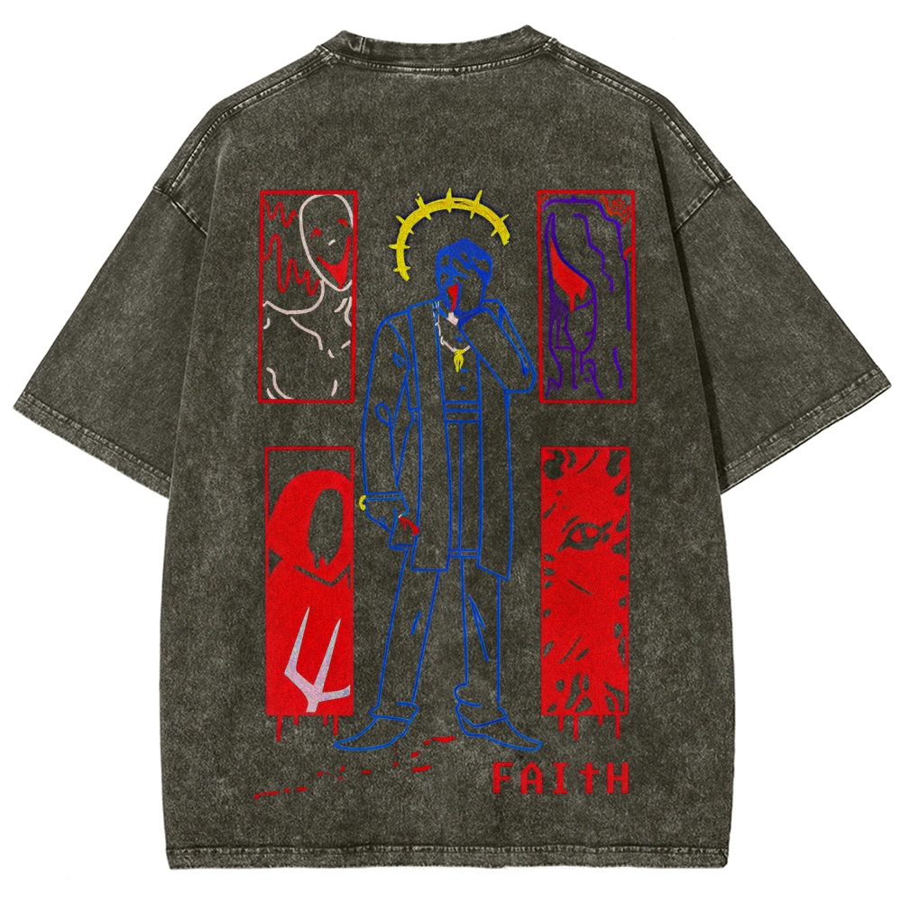 Faith Unisex Fit Washed T-Shirt 2512017791