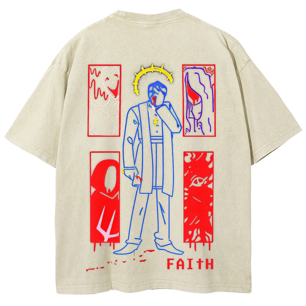 Faith Unisex Fit Washed T-Shirt 2512017791