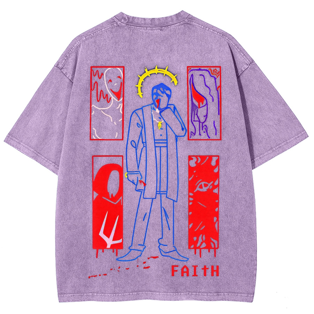 Faith Unisex Fit Washed T-Shirt 2512017791