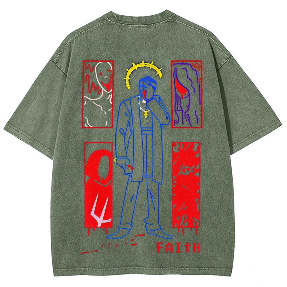 Faith Unisex Fit Washed T-Shirt 2512017791