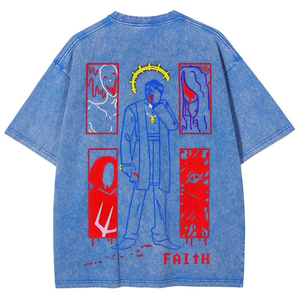 Faith Unisex Fit Washed T-Shirt 2512017791