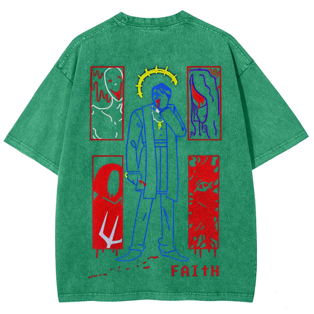 Faith Unisex Fit Washed T-Shirt 2512017791