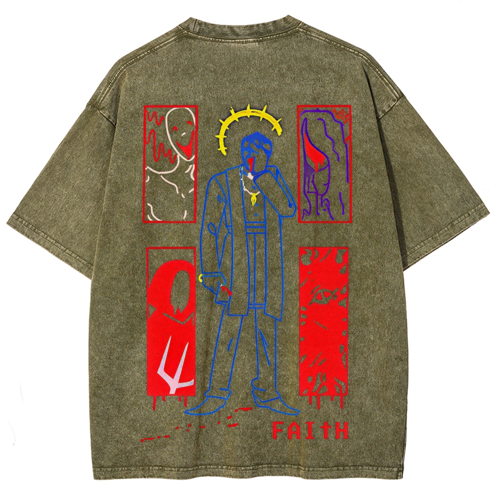 Faith Unisex Fit Washed T-Shirt 2512017791
