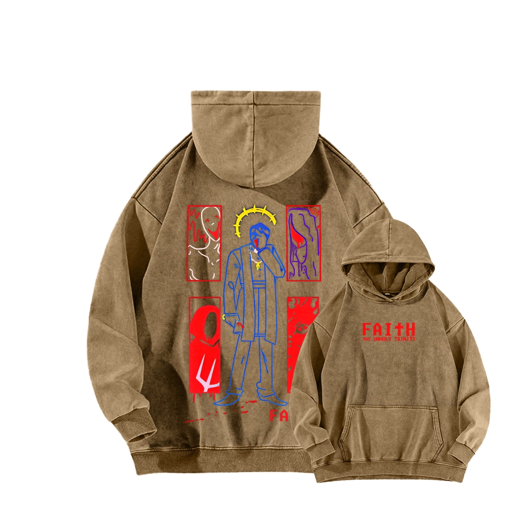 Faith Game Unisex Washed Hoodie 2512017794
