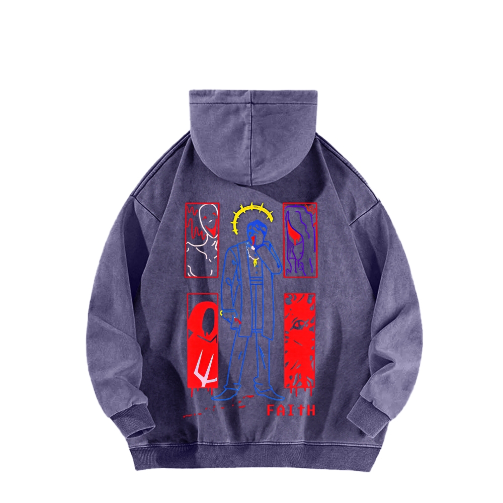 Faith Game Unisex Washed Hoodie 2512017794