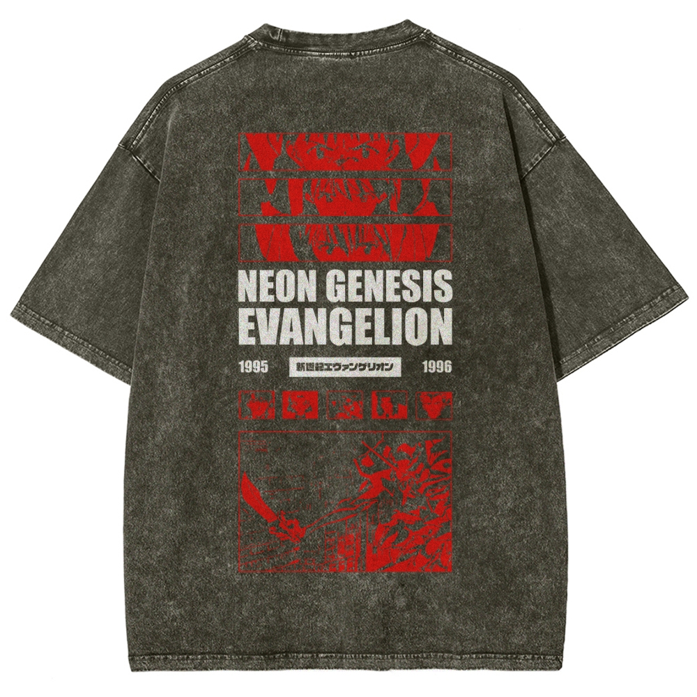 Neon Genesis Evangelion Unisex Fit Washed T-Shirt 2512020749