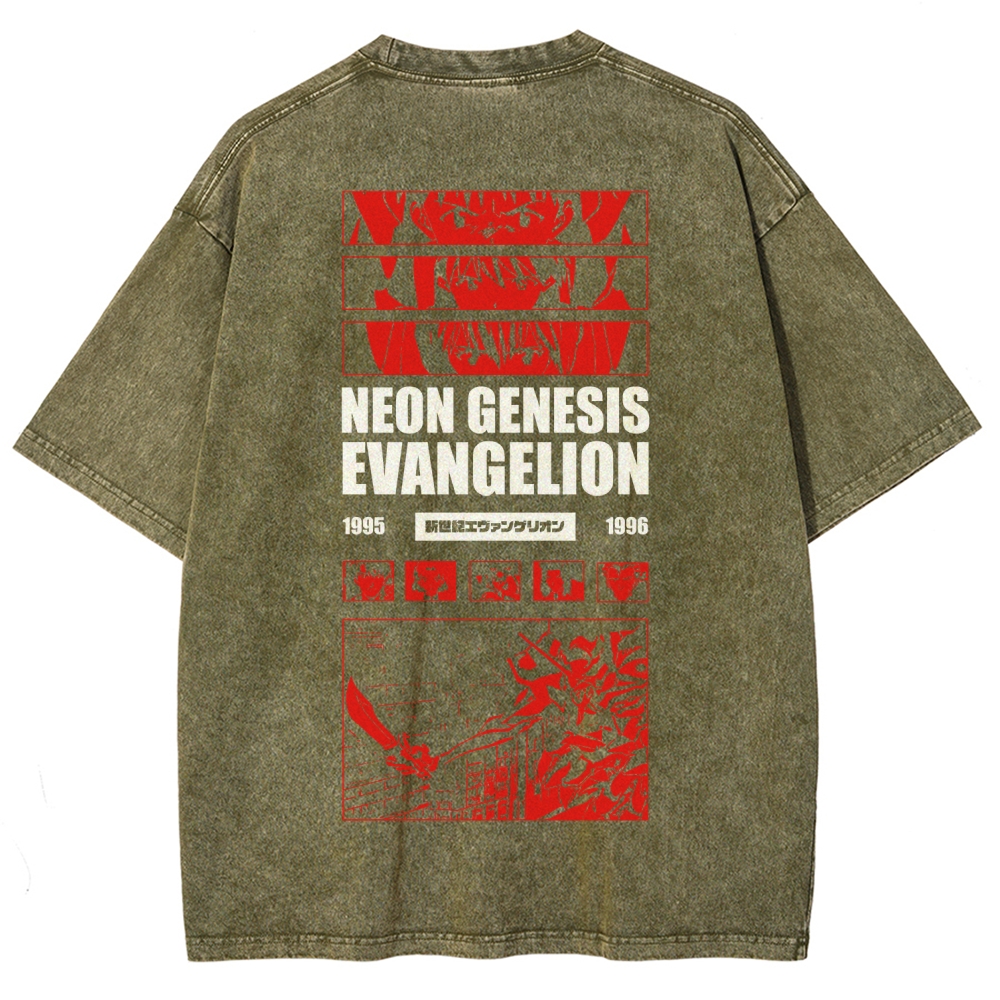 Neon Genesis Evangelion Unisex Fit Washed T-Shirt 2512020749