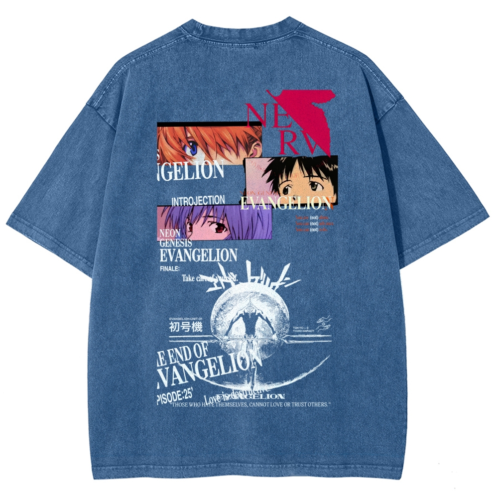 Neon Genesis Evangelion Unisex Fit Washed T-Shirt 2512020852