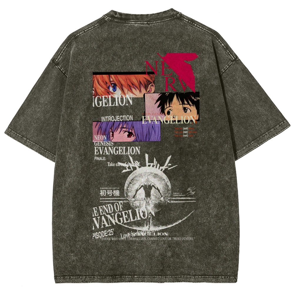 Neon Genesis Evangelion Unisex Fit Washed T-Shirt 2512020852