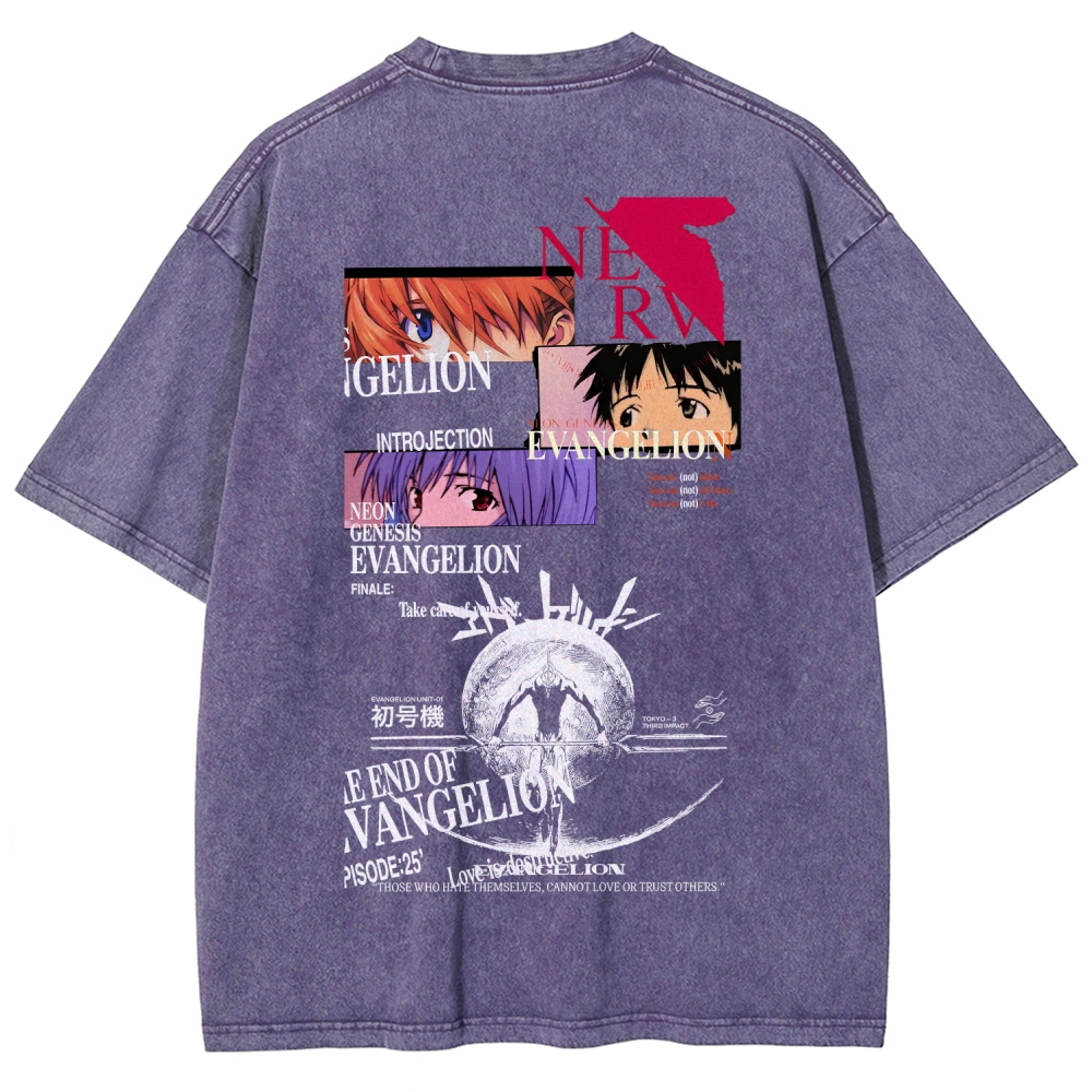 Neon Genesis Evangelion Unisex Fit Washed T-Shirt 2512020852