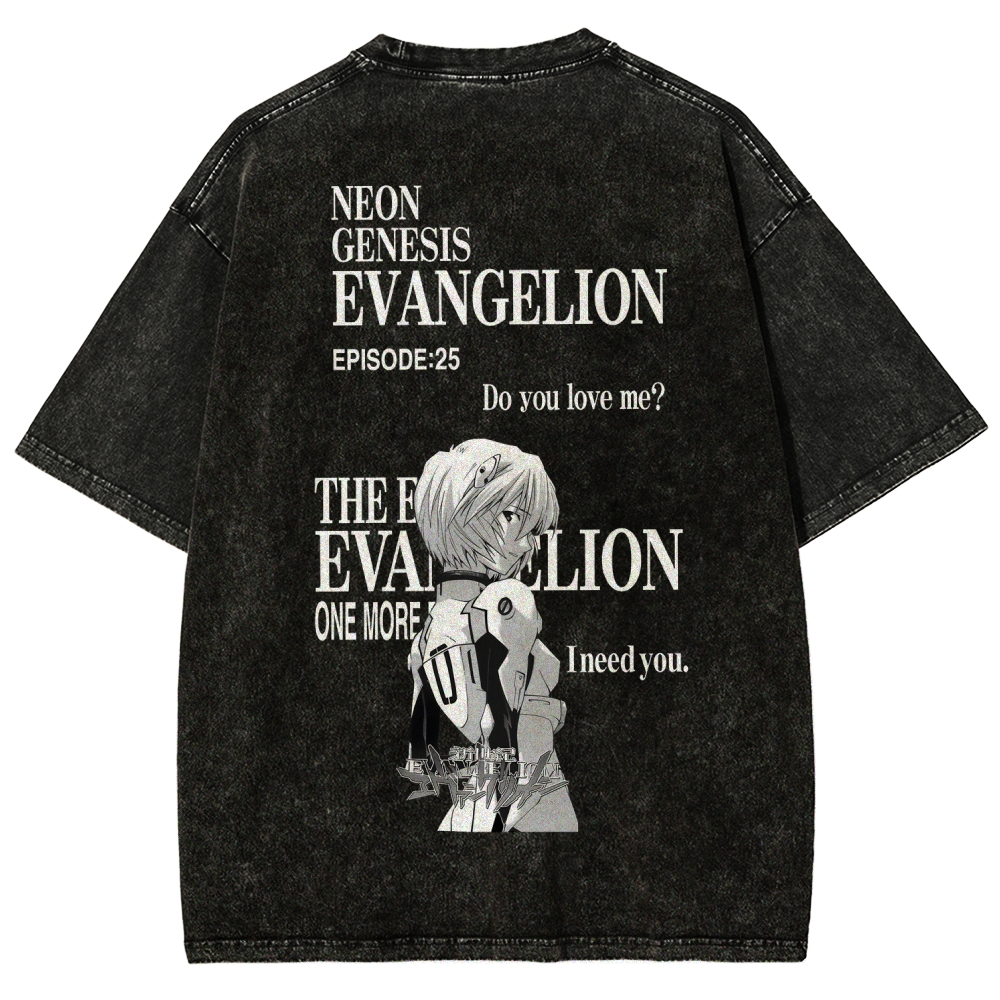 Neon Genesis Evangelion Unisex Fit Washed T-Shirt 2512021027