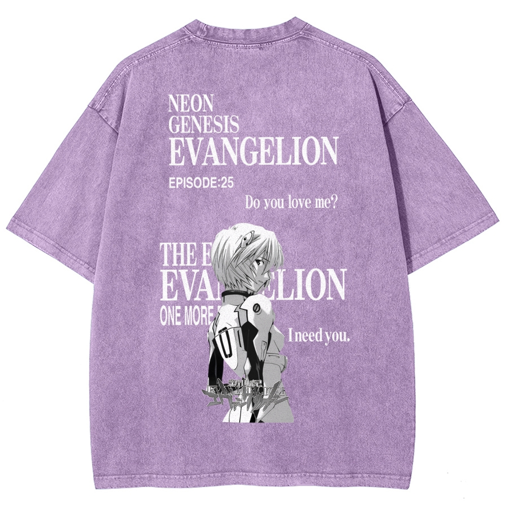 Neon Genesis Evangelion Unisex Fit Washed T-Shirt 2512021027