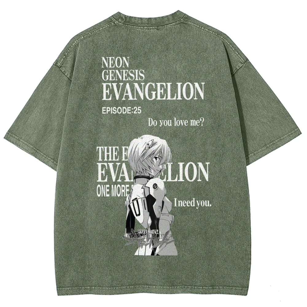 Neon Genesis Evangelion Unisex Fit Washed T-Shirt 2512021027