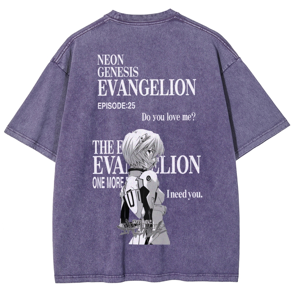 Neon Genesis Evangelion Unisex Fit Washed T-Shirt 2512021027
