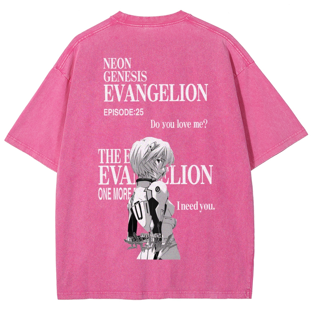 Neon Genesis Evangelion Unisex Fit Washed T-Shirt 2512021027