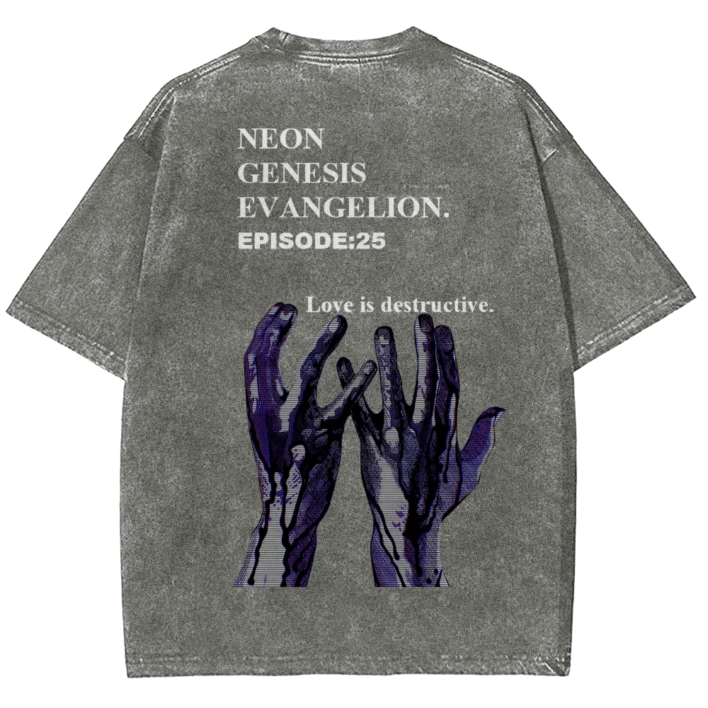 Neon Genesis Evangelion Unisex Fit Washed T-Shirt 2512021257