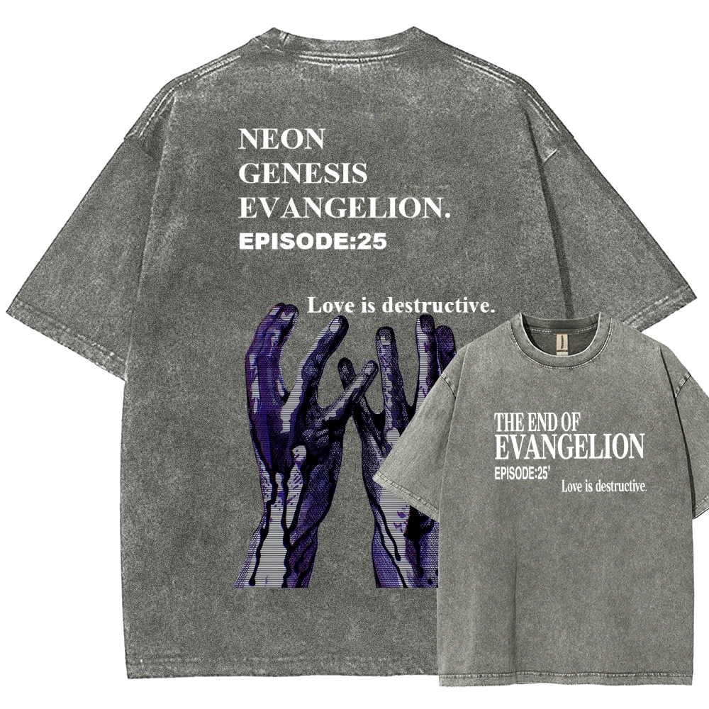 Neon Genesis Evangelion Unisex Fit Washed T-Shirt 2512021257