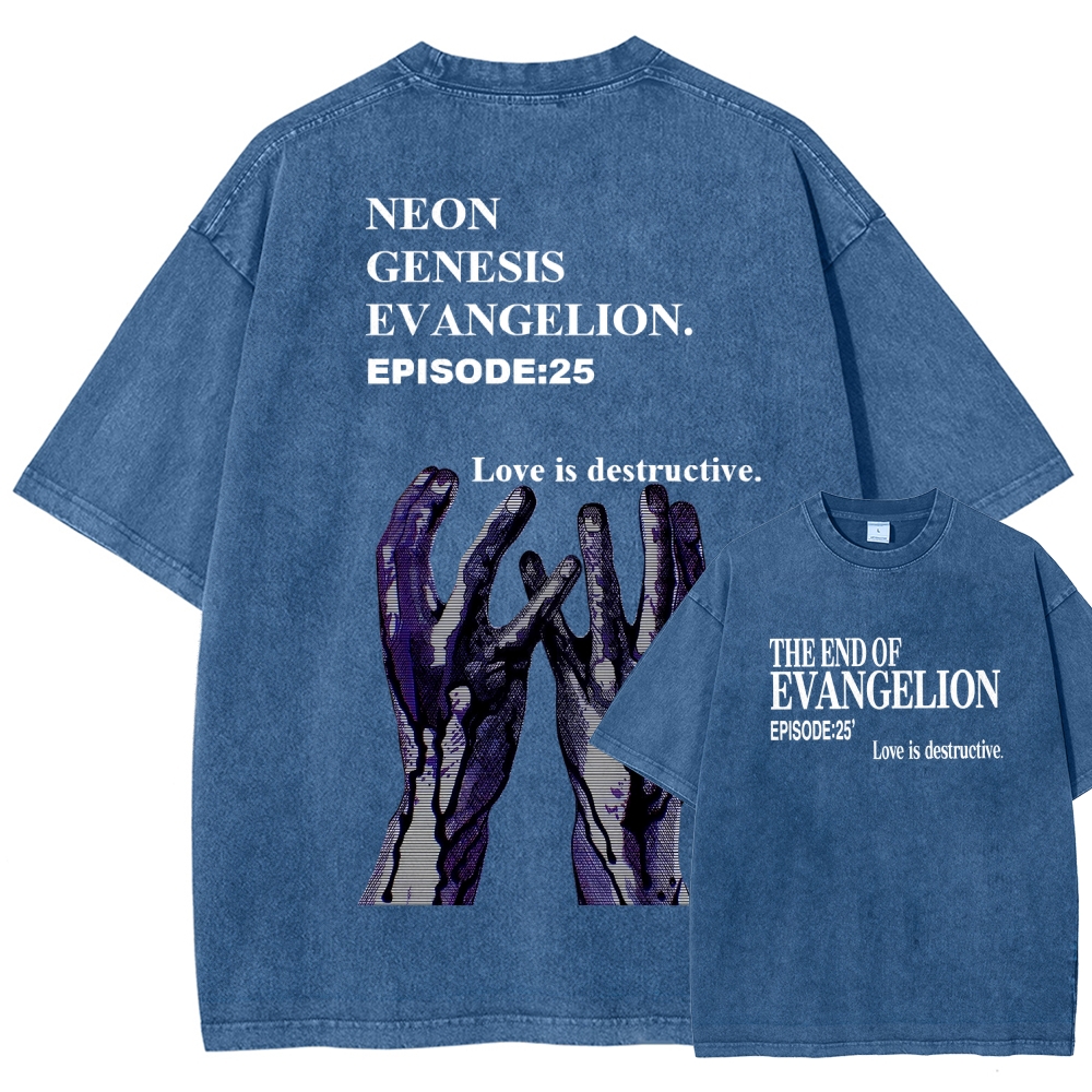 Neon Genesis Evangelion Unisex Fit Washed T-Shirt 2512021257