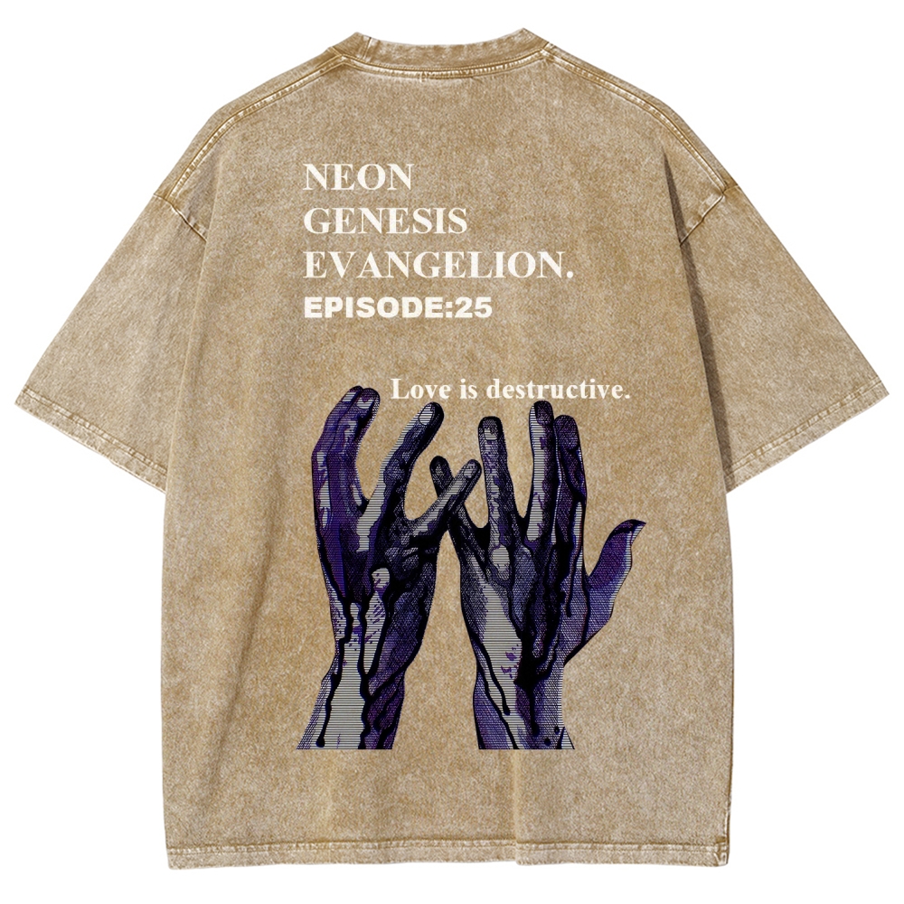 Neon Genesis Evangelion Unisex Fit Washed T-Shirt 2512021257