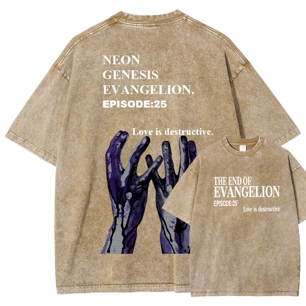 Neon Genesis Evangelion Unisex Fit Washed T-Shirt 2512021257