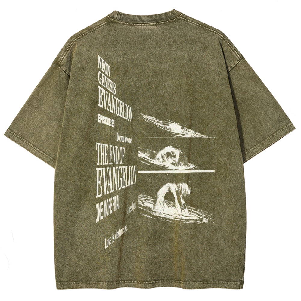 Neon Genesis Evangelion Unisex Fit Washed T-Shirt 2512021247
