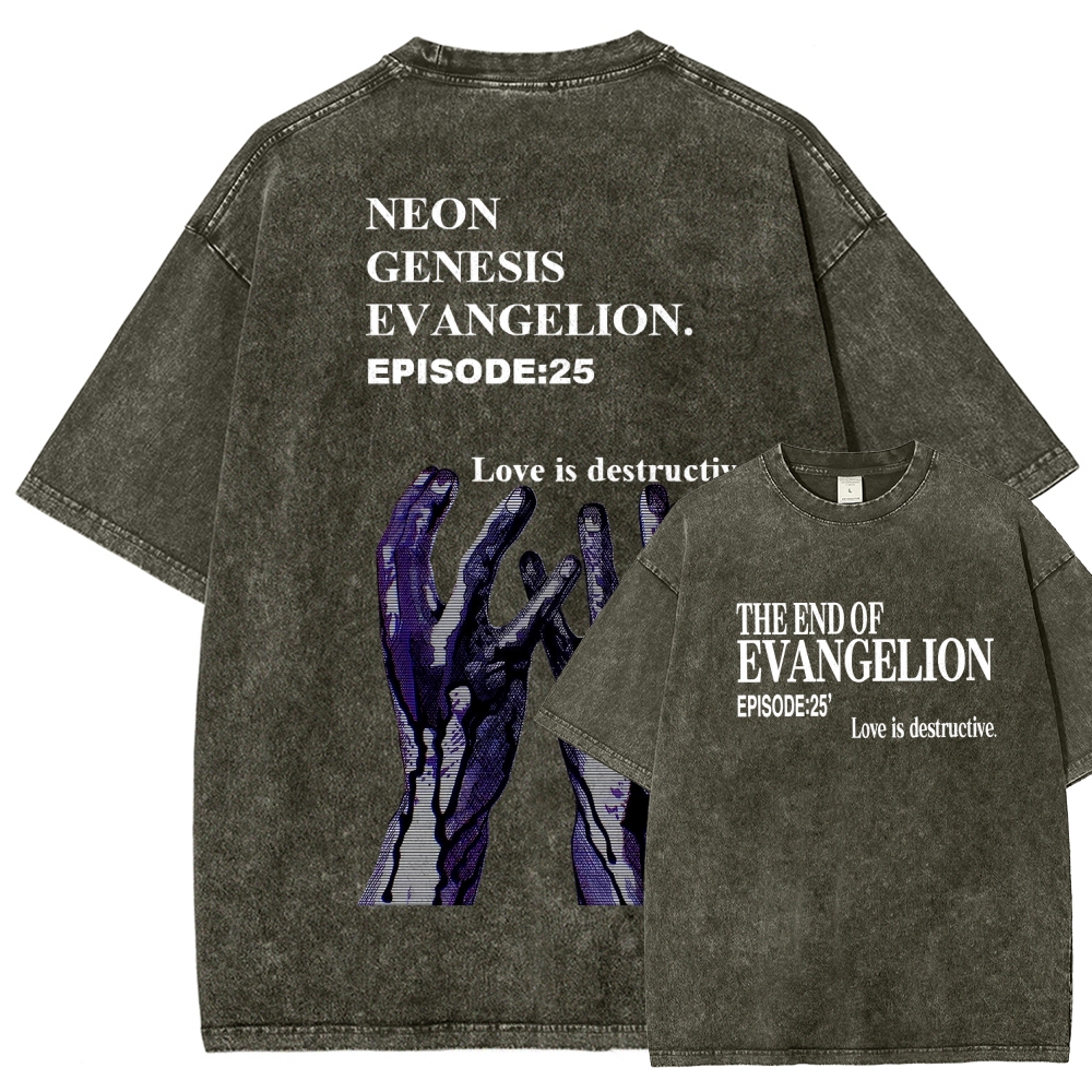 Neon Genesis Evangelion Unisex Fit Washed T-Shirt 2512021257