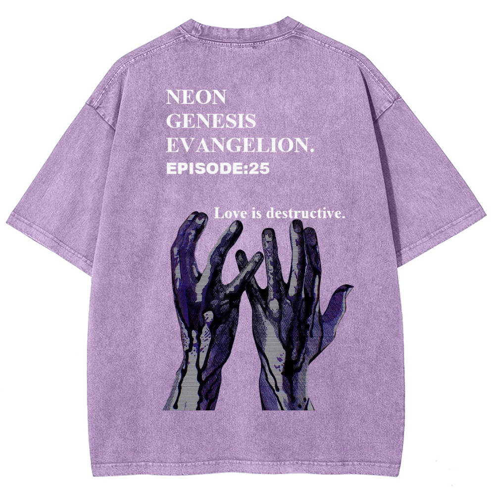 Neon Genesis Evangelion Unisex Fit Washed T-Shirt 2512021257