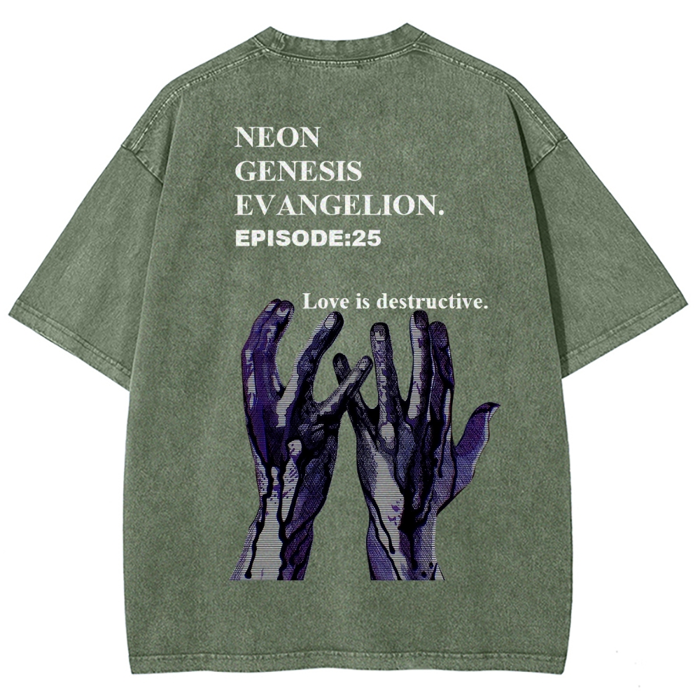 Neon Genesis Evangelion Unisex Fit Washed T-Shirt 2512021257
