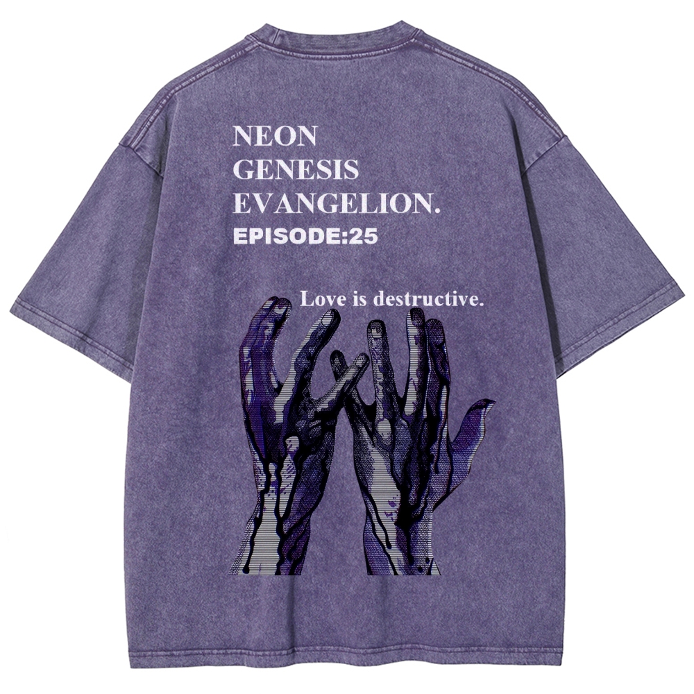 Neon Genesis Evangelion Unisex Fit Washed T-Shirt 2512021257