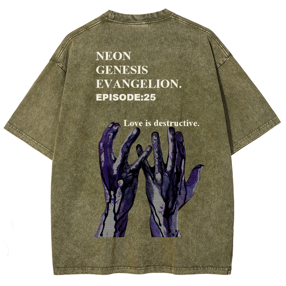 Neon Genesis Evangelion Unisex Fit Washed T-Shirt 2512021257