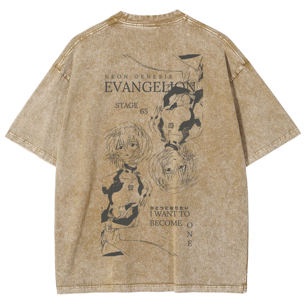 Neon Genesis EvangelionUnisex Fit Washed T-Shirt 2512021623