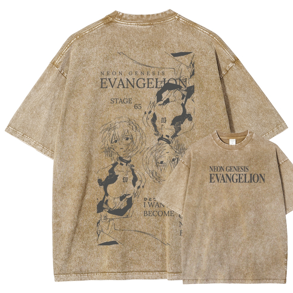 Neon Genesis EvangelionUnisex Fit Washed T-Shirt 2512021623